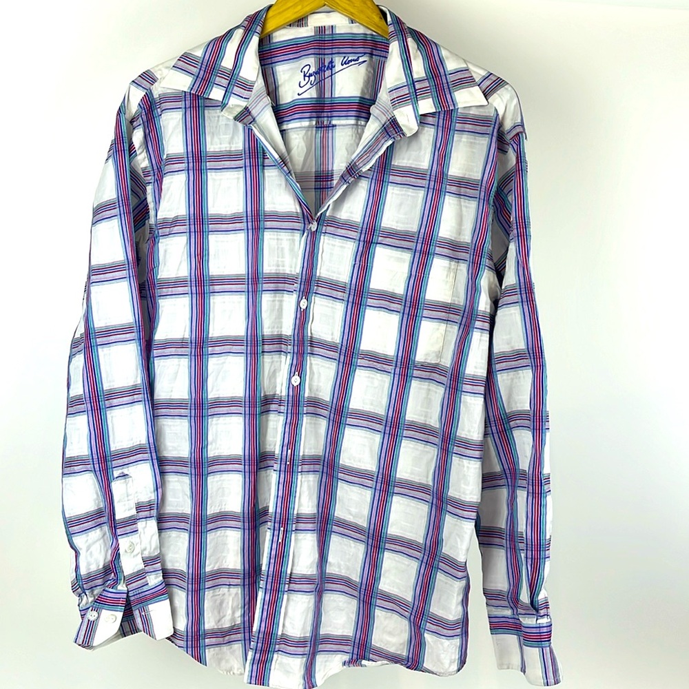 Bugatchi Uomo Multi Colored Plaid Button Down - image 1